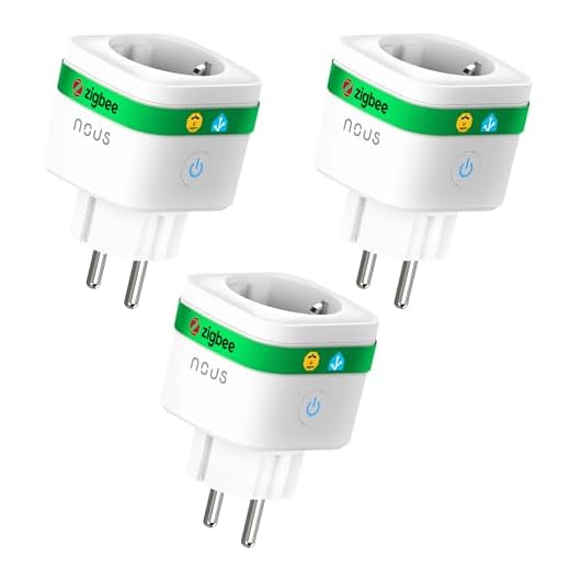 NOUS A7Z Presa Intelligente ZigBee con Monitoraggio Energia, 16A, Controllo App & Voce, Timer e Programmi, Compatibile con Alexa, Google Home, Home Assistant, Tuya, Richiede Hub ZigBee, 3 Pack