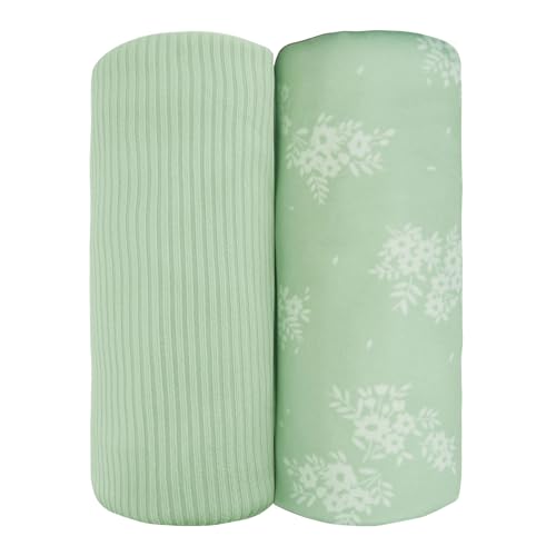 Image of Viviland Jersey Swaddle Blanket, Ultra Soft Stretchy Receiving Blanket, Newborn Swaddle Wrap for Boys & Girls, 40 x 30 inches, 2 Pcs