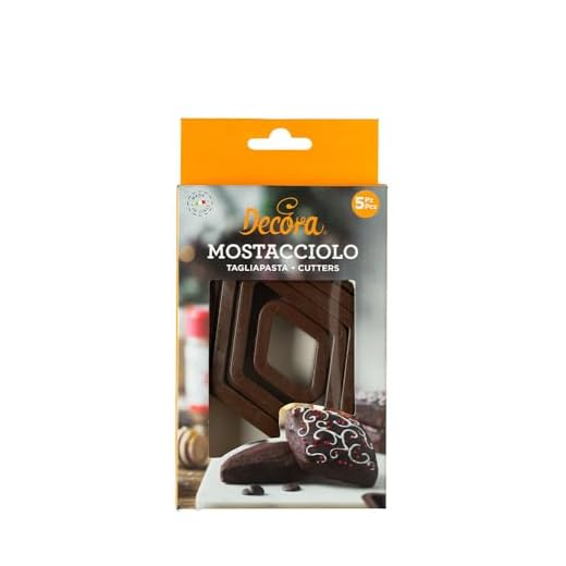 Decora 0255085 Set 5 Tagliapasta Mostacciolo In Plastica, Il Kit Ideale per Creare Decorazioni in Pasta di Zucchero o di Gomma, Made in Italy, Design originale. Confezione da 5 pezzi.