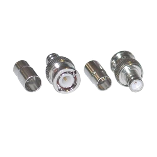 RG6 BNC Male Crimp On Connector, 2 Piece Set