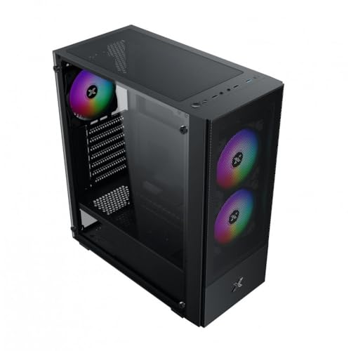 كيس X igmatek Hero II Air مع مزود طاقة 750W 80+ Bronze، تصميم Mid-Tower، تبريد عالي بواجهة شبكية، 4 مراوح ARGB، زجاج جانبي مقوى، يدعم ATX / Micro-ATX