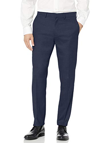 Haggar Men's Stretch Basketweave Slim Premium Flex Suit Separate Pant, Blue, 36 x 34