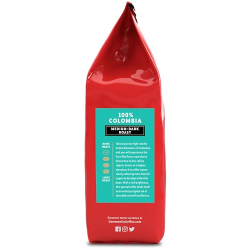 Image of Community Coffee 100% Colombia, Medium Dark Roast Ground Coffee, 12 Ounce (Pack of 2)