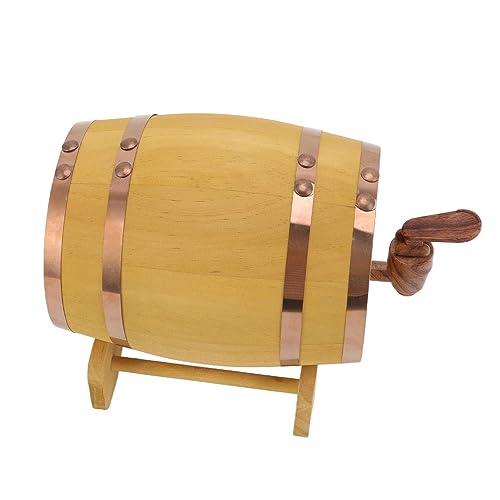 Uadme Barril De Whisky De 1,5 L, Barril De Madera De Pino Barril De Vino Pequeño Con Grifo Y Soporte Barril De Cerveza De Grifo Para Whisky Bourbon Tequila Vinagre De Vino Cerveza