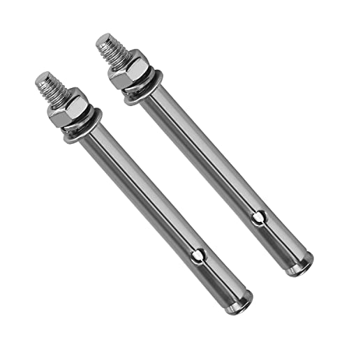 MroMax M6x80mm 304 Stainless Steel Expansion Bolts Hex Nuts Sleeve Anchor Fastener for Fence Home Installation Air Conditioning 2pcs