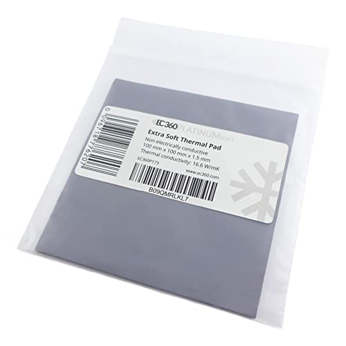 Pad thermique Platinum Soft 16,6 W/MK de 100x100x1,5 mm pour conductivité élevée