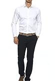  keskin collection Slim Fit Hemd Weiß Slimfit Hemden (S, Weiß)