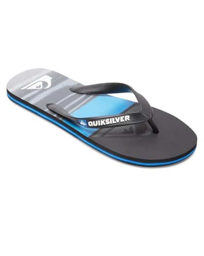 Quiksilver Men's Molokai Flip Flops for Men Shower & Bath Shoes, Black (Negro/(Xkbk Black/Blue/Black) Xkbk), 45 EU