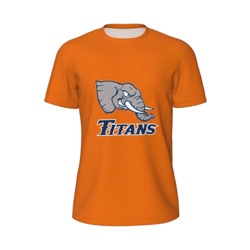 Cal State Fullerton Titans Men's Short-Sleeved Mesh T-Shirt Short Sleeve Sports T-Shirt Moisture Wicking-Medium