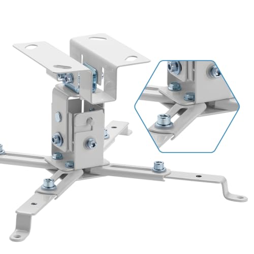 Iggual STP01   Soporte Proyector Techo de Color Blanco para Distancia Agujeros de 370 mm MAX hasta 25 Kilos