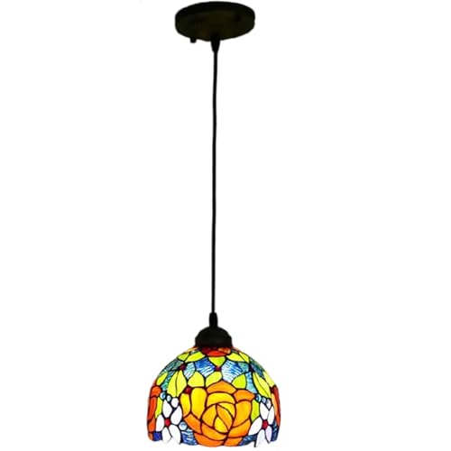 Lámpara Colgante LED E27 regulable en altura con pantalla de cristal vintage LWX