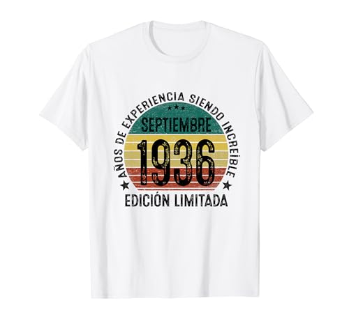 Nacido En 1936 88 Años Cumpleaños Hombre Septiembre 1936 Camiseta
