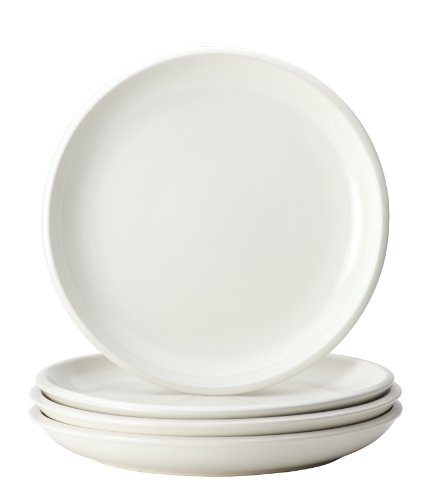 Rachael Ray Dinnerware Rise 4-Piece Stoneware Dinner Plate Set, White