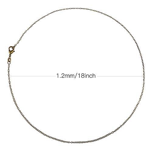 Pp Opount 30 Pack Necklace Chains In Gold, 18 Inch Silver And Bronze Plated, Bulk Cable Chain With Pinch Clasp Bails Dangle Charms For Jewelry Making #TOP2
