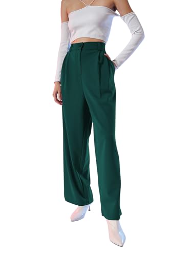 Emerald Green Korean Pleated Loose Fit Pants