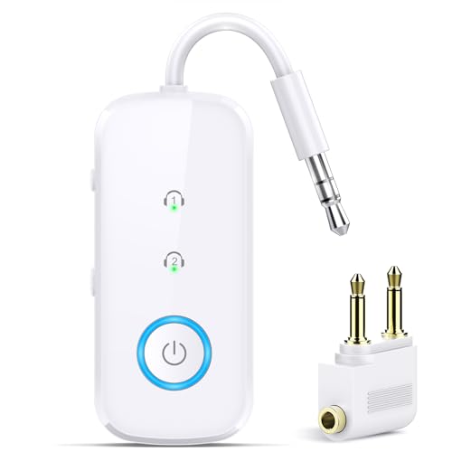 2-in-1 Bluetooth 5.4 Transmitter Receiver,Airplane Audio Adapter,Wireless Transmitter for TV/PC/Gym/Switch.