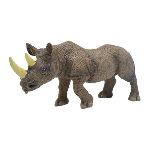 Image of FUNFOB Realistic Rhino Forest Animal Action Figure Toy Width-13cm for Kids & Adults PVC | Animal - Rhi no