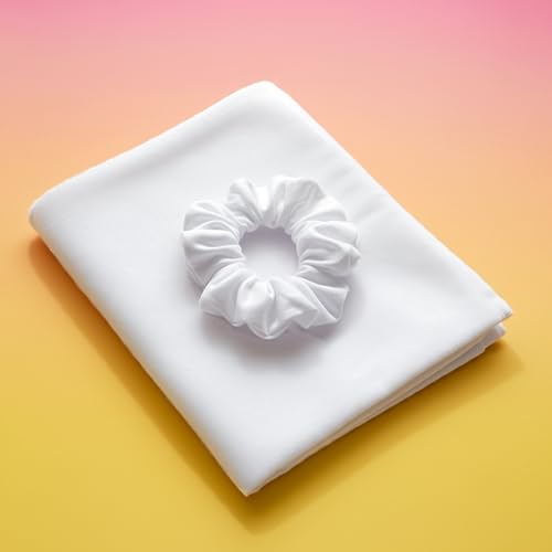 OOF! Halo T-Shirt Hair Towel | 100% Cotton Jersey Knit w/MoistureLock | No Microfiber | Reduce Cuticle Friction Frizz & Breakage | Plopping Towel for Curly Hair | All Hair Types (Cloud White)