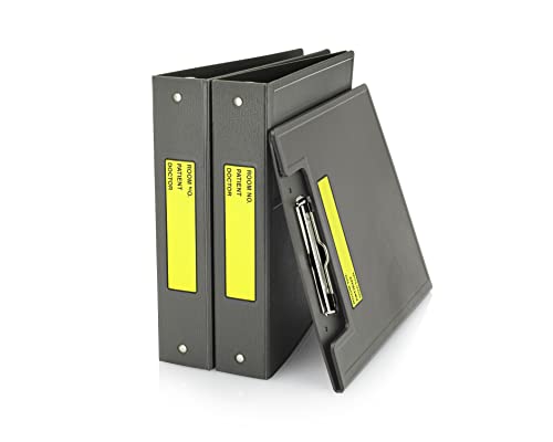 Image of Carstens Patient I.D. Adhesive Medical Chart Labels for 1.5 inch - 4 inch Ring Binder Spines - Pre-Printed Sticker Labels (Room No. / Patient /Doctor), 5 3 /8 inch x 1 3 /8 inch, Yellow, Roll of 200