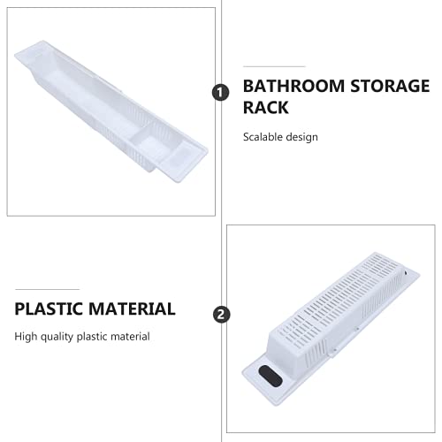1Pc Non- Creative Supplies Shelf Book Table Toiletries Basket Shower Dish Practical Bathtub Bath Expandable White Slip Organizer Extendable Plastic Drainer Storing #TOP3