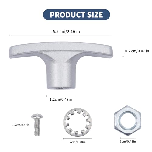 Image of 2 PCS Metal RV Waste Valve Handle Kits, with 4 Nuts 2 Screws 2 Gaskets, Replacement for Waste Valve Extension Rod, RV Sewer Valve Handle Replacement Set(Gray)