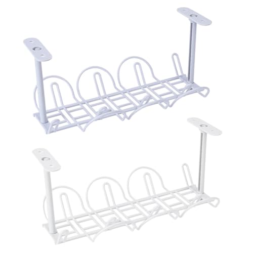 2pcs Cable Organizer for Desk Under Desk Storage Rack Wire Management Cord Management Cable Storage Rack Hooks