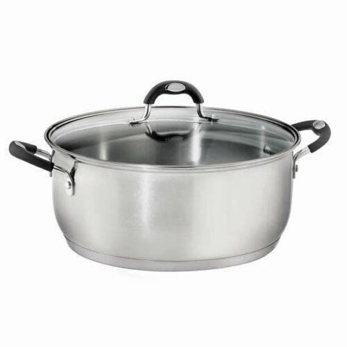 TramontinaSolar Silicon 30cm 8.9L Stainless Steel Shallow Casserole with Tri-ply Bottom