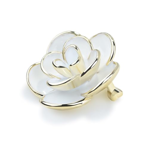 Image of Elegant Crystal Blooming Rose Flower Brooch Lapel Pin Breastpin for Women Birdal Cardigan Hat Scarf Suit Sweater Floral Pins