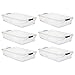 Rubbermaid Cleverstore Clear 41 QT Pack of 6 Storage Totes with Latching Lids, Stackable, Quart-6 Pack