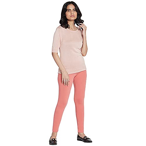 Image of GO COLORS Soft Cotton Stretch Cropped Leggings for Women | Breathable, Mid Rise
