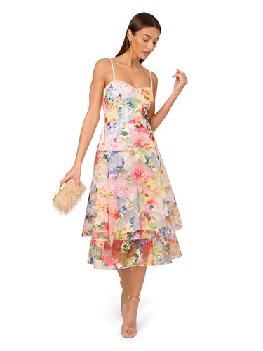 Image of Adrianna Papell Women's Printed Embroidered Midi Dress