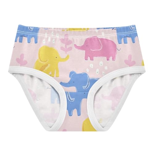 Wusikd Cute Elephants Girls' Underwear Cotton Pink Girls Briefs Soft Toddler Underwear 2T