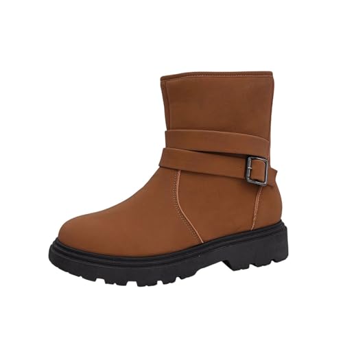 Bottines d'hiver pour femme fermeture éclair latérale et talon bas solide