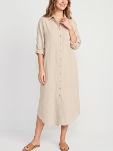 Image of Kuraki Women's Casual Print Button Front Maxi Shirt Dress