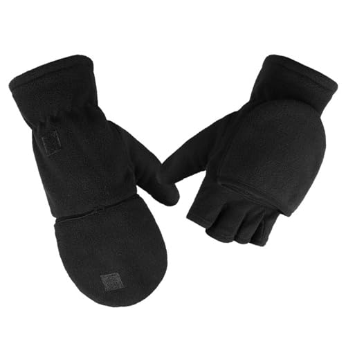 Winter Fingerless Gloves Convertible Flip Top Mittens for Men and Women Warm Half Finger Gloves for Sports Outdoor Activities- Medium4