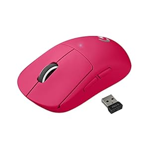 Logitech G PRO X SUPERLIGHT Wireless Gaming Mouse, Ultra-Lightweight, HERO 25K Sensor, 25,600 DPI, 5 Programmable Buttons, Long Battery Life, Compatible with PC / Mac – Magenta