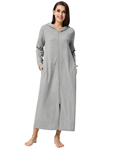 Zexxxy Robes for Women Hoodie Full Length with Pockets for Spa Hotel Nightwear