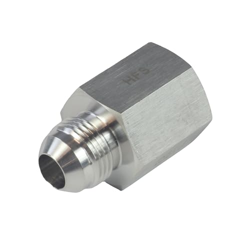 Image of HFS(R) 1 /2 inch NPT Female to 1 /2 inch JIC Male Flare Tubing Adapter Hose Connector Pipe Fittings 304 Stainless Steel (1 /2 inch FNPT x 1 /2 inch MJIC)