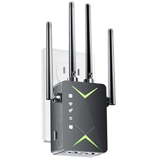 Powerful WiFi Extender Signal Booster, Up to 15,000 Sq Ft & 60 Devices, Whole Home Coverage Internet Repeater Works with Any Router | Plug and Play