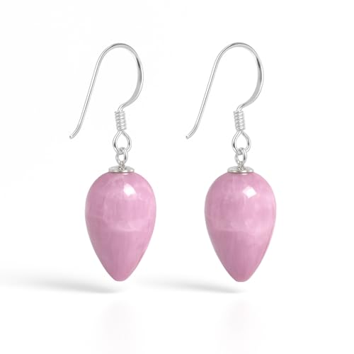 GemInspire Lightweight Teardrop Crystal Dangle Earrings Pink Kunzite Gemstone Jewelry Hypoallergenic 925 Sterling Silver Dangling Earrings For Women