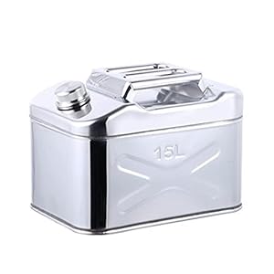 Generisch Benzinkanister aus Edelstahl 304, Metallkanister, Kraftstoffkanister für Benzin und Diesel (Größe: 10 l) (15 l)