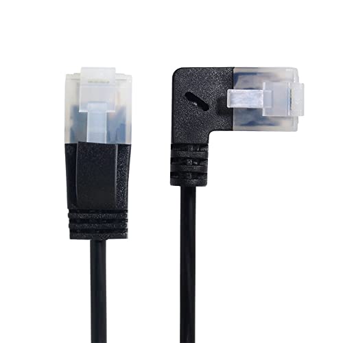 xiwai Cable Ethernet RJ45 ultra delgado Cat6 en ángulo izquierdo a recto UTP cable de red de 90 grados Cat6a LAN para ordenador portátil, router TV Box (2 m) Cover
