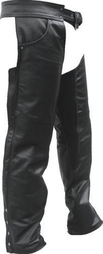 Premium Buffalo Leather Chaps Lined W/Thin Braid Trim