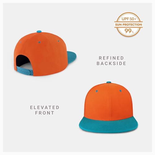 Image of CHOK.LIDS Flat Bill Visor Classic Snapback Hat Blank Adjustable Brim High Top End Trendy Color Style Plain Tone Baseball Cap
