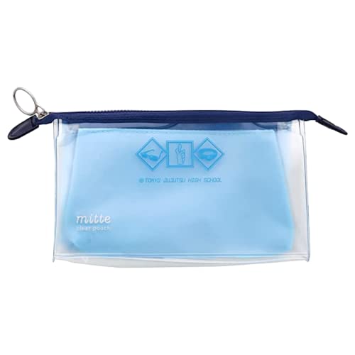 Image of SUN-STAR Jujutsu Kaisen, Gusset Clear Pouch mitte Large Capacity, for Pencil Case and Cosmetic Pouch, W7.5 x H3.9 x D2.4inch (19 x 10 x 6cm)