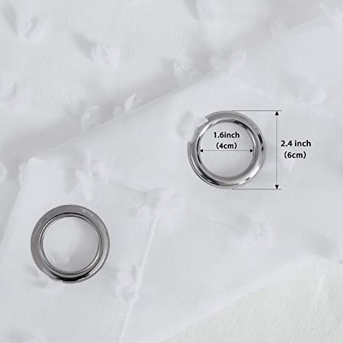 Guken Grommet Pom Pom Sheer Curtains 84 Inch Length 2 Panels Set For Living Dining Room White Textured Curtain For Bedroom Floor Length Semi Sheer Voile Boho Farmhouse Curtain Panels 52X84 Inches Long #TOP2