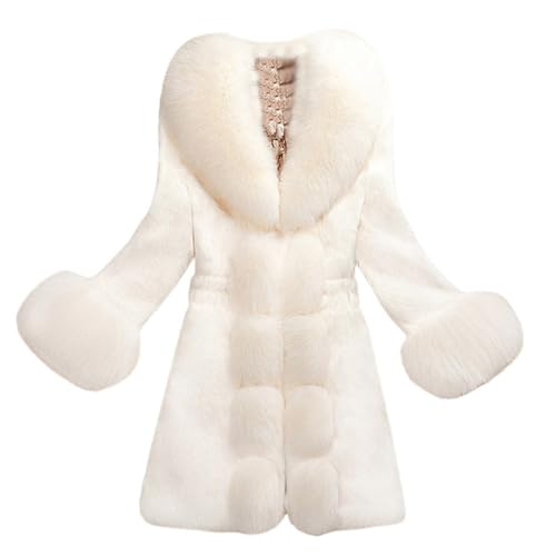 Vhersily 2026 Damen Winter Plüsch Mantel Lang Elegant Verdickt Warm Winddicht Casual Business Klassische Bequeme Streetwear Herbst Winter Bequem Für Abendessen, Hochzeit,...