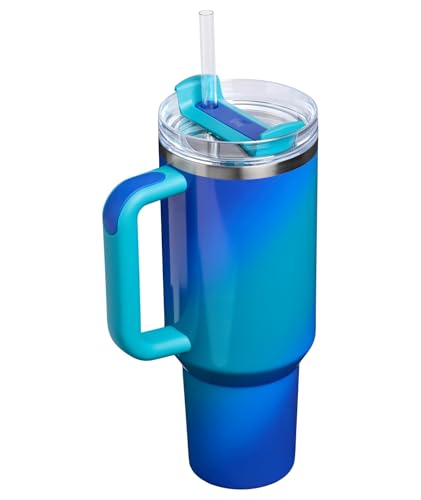Image of STANLEY Quencher H2.0 Tumbler with Handle and Straw 40 oz | Flowstate 3-Position Lid | Cup Holder Compatible for Travel | Insulated Stainless Steel Cup | BPA-Free | Sea Glass Aura