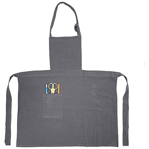 Luchuan Children's Aprons,Cotton and Linen Adjustable Kitchen Apron for Kids (M:26.4inch(L) 22.8inch(W)) Cover