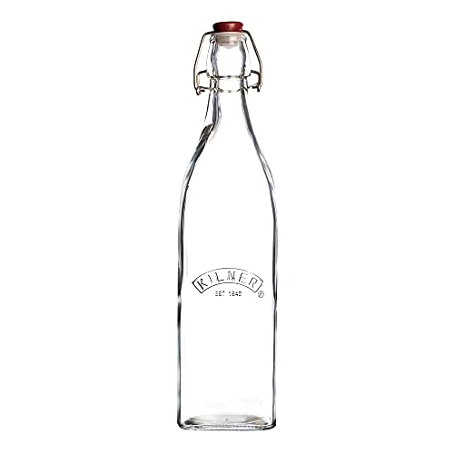 Kilner 1 Litre Square Glass Clip Top Bottle